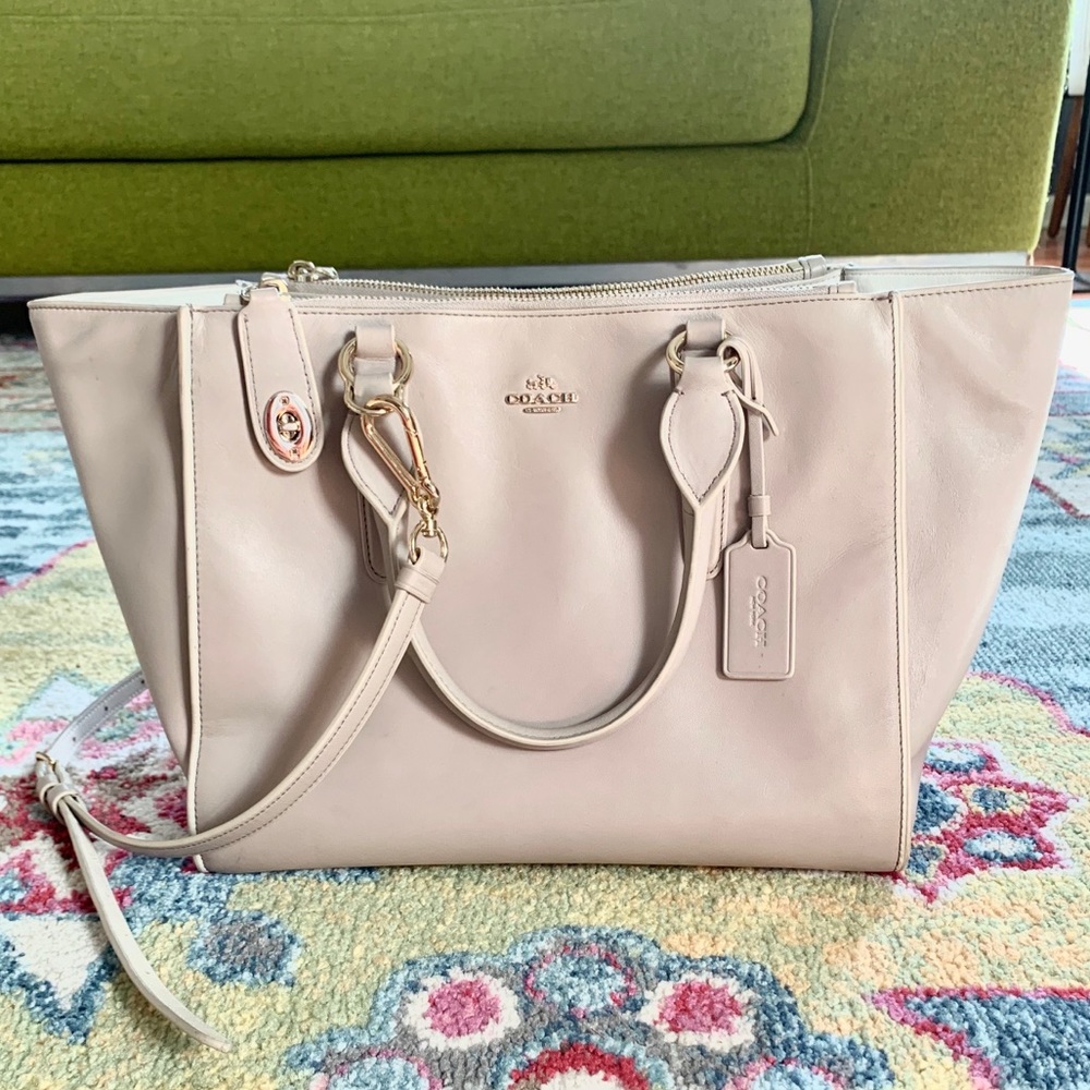 Coach Crosby Carryall Crossbody Satchel Taupe